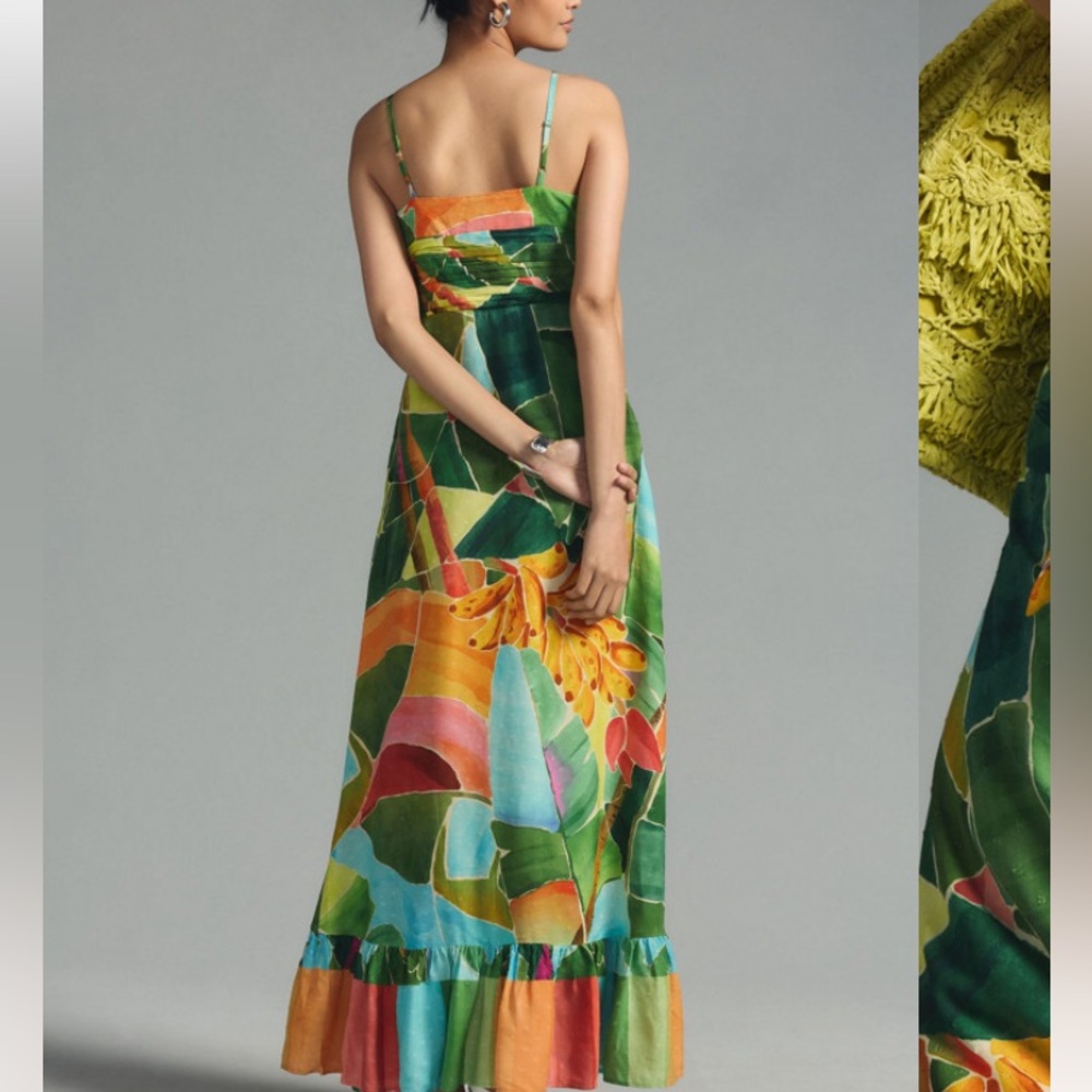 FARM Rio Multicolor Tropical Maxi Dress — Green, Blue, Orange, Pink - Picture 3 of 4